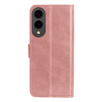 Samsung S25 Edge Hoesje Bookcase Cover met Kaarthouder - Rosé goud