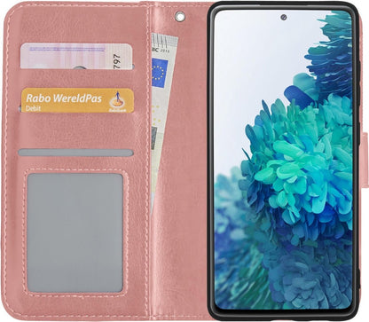 Samsung S20 FE Hoesje Bookcase Cover met Kaarthouder - Rosé goud