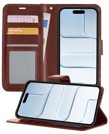iPhone Air Hoesje Bookcase Cover met Kaarthouder - Bruin