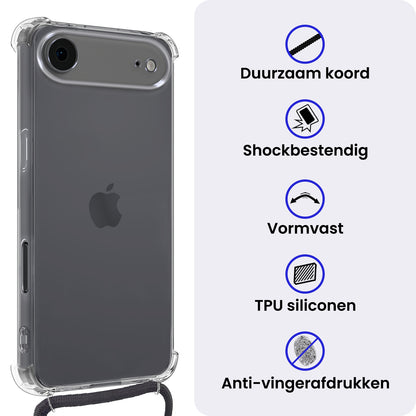 iPhone Air Hoesje met Koord Backcover Shockproof - Transparant