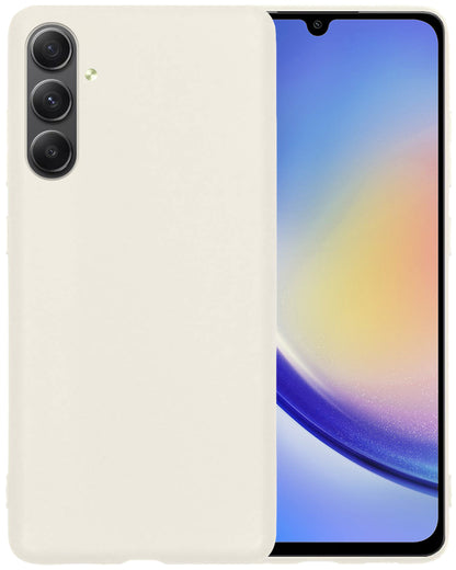 Samsung A34 Hoesje Siliconen Backcover Lichtgewicht - Wit