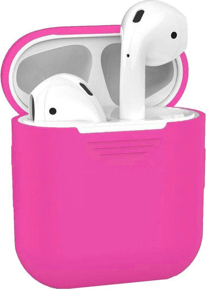 AirPods 1 Hoesje Siliconen Krasbestendig - Donkerroze