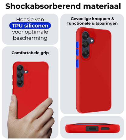 Samsung A25 Hoesje Siliconen Backcover Lichtgewicht - Rood