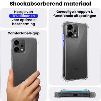 OPPO Reno 14 Hoesje Shockproof Backcover Siliconen - Transparant