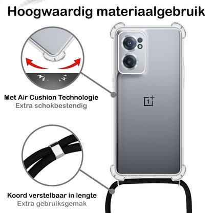 OnePlus Nord CE 2 Hoesje met Koord Backcover Shockproof - Transparant