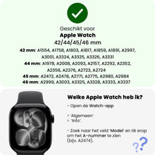Apple Watch 1, 2, 3, 4, 5, 6, 7, 8, 9, 10, 11, SE - 42/44/45/46 mm Bandje Siliconen met verstelbare polsband - Donkerblauw
