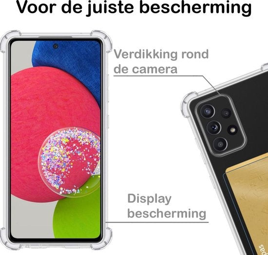 Samsung A52s Hoesje met Pasjeshouder Siliconen - Transparant