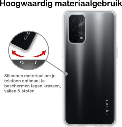 OPPO A74 4G Hoesje Siliconen Backcover Lichtgewicht - Transparant