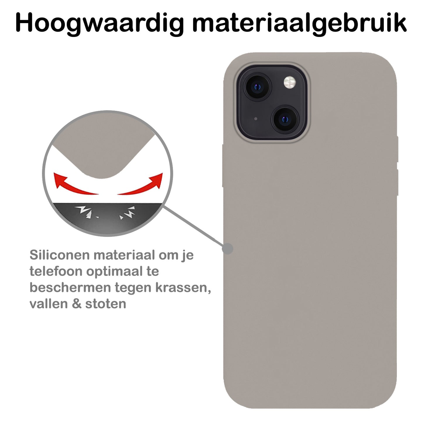 iPhone 14 Plus Hoesje Siliconen - Grijs