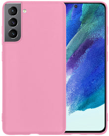 Samsung S21 FE Hoesje Siliconen Backcover Lichtgewicht - Lichtroze