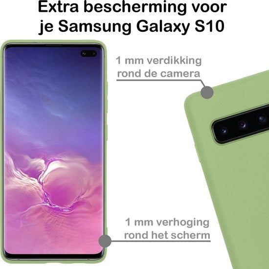 Samsung S10 Hoesje Siliconen - Groen