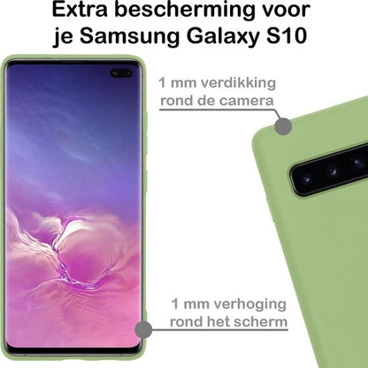 Samsung S10 Hoesje Siliconen - Groen