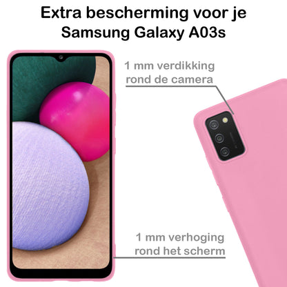 Samsung A03s Hoesje Siliconen Backcover Lichtgewicht - Lichtroze