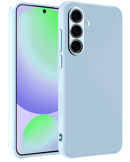 Samsung S24 FE Hoesje Siliconen Backcover Lichtgewicht - Lichtblauw