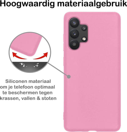 Samsung A32 5G Hoesje Siliconen Backcover Lichtgewicht - Lichtroze