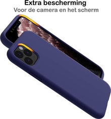iPhone 11 Pro Hoesje Siliconen Backcover Lichtgewicht - Donkerblauw