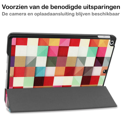 iPad 10.2 2021 Trifold Bookcase Hoes - Blokken