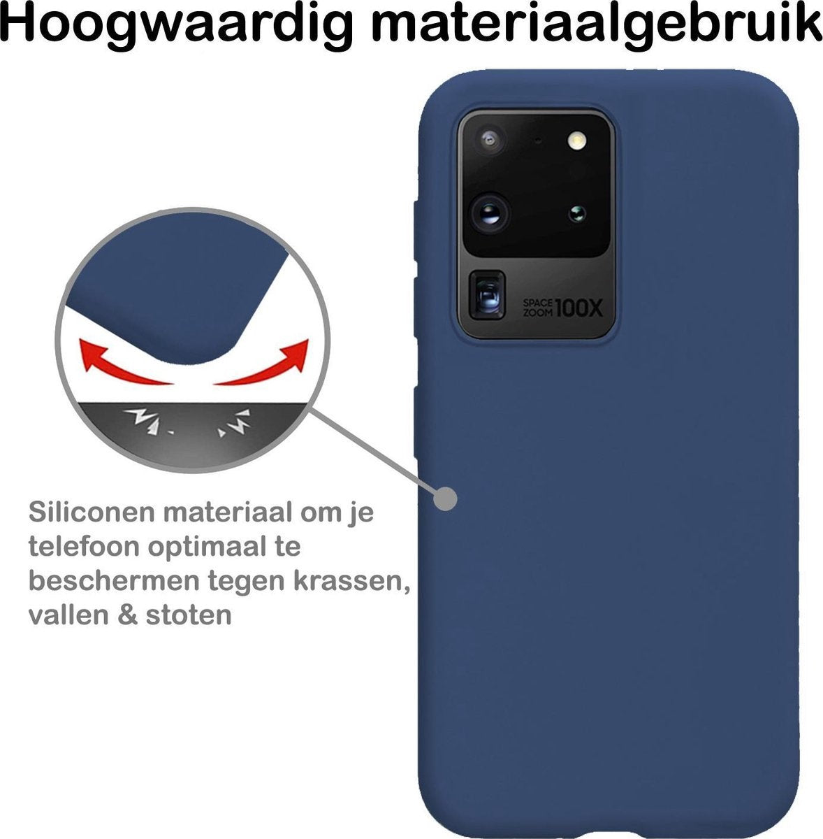 Samsung S20 Ultra Hoesje Siliconen - Donkerblauw