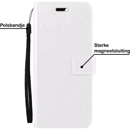Samsung S23 Ultra Hoesje Bookcase Cover met Kaarthouder - Wit