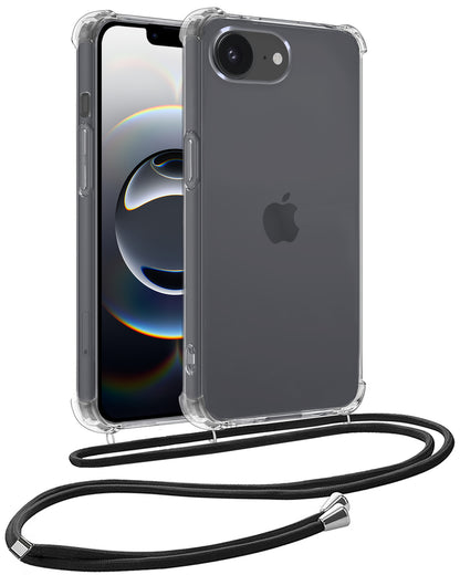 iPhone 16e Hoesje met Koord Backcover Shockproof - Transparant