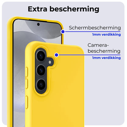 Samsung S24 Plus Hoesje Siliconen Backcover Lichtgewicht - Geel
