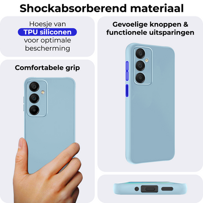 Samsung A16 Hoesje Siliconen Backcover Lichtgewicht - Lichtblauw