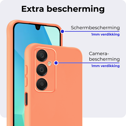 Samsung A16 Hoesje Siliconen Backcover Lichtgewicht - Perzik