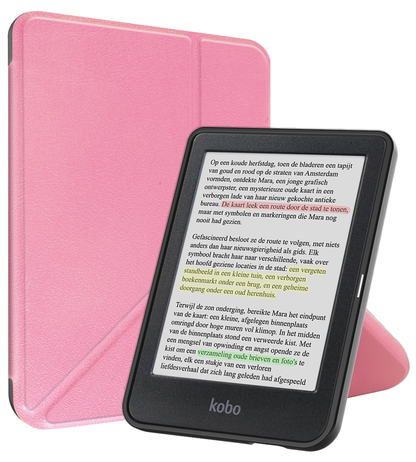 Kobo Clara Colour Trifold Bookcase Hoes - Roze