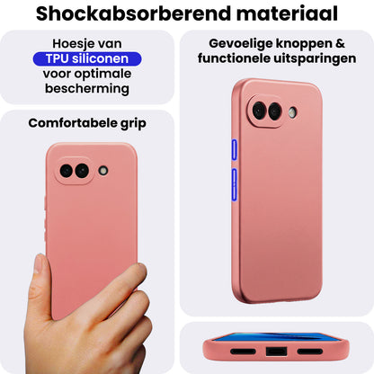 Google Pixel 10a Hoesje Siliconen Backcover Lichtgewicht - Lichtroze
