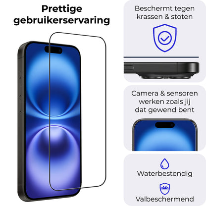 iPhone 16 Plus Screenprotector Gehard Glas - Full Screen