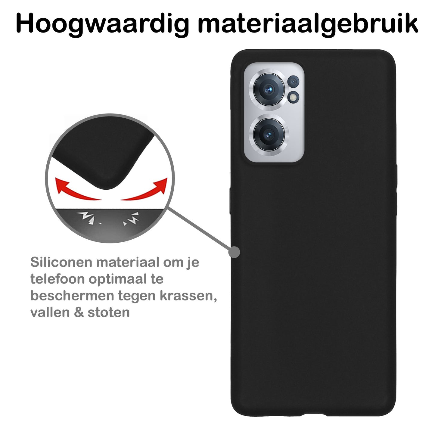 OnePlus Nord CE 2 Hoesje Siliconen - Zwart