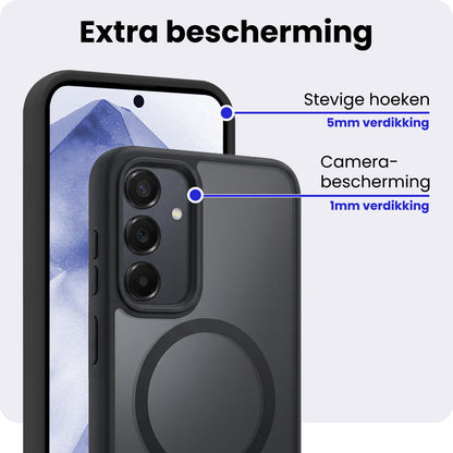 Samsung A55 Hoesje Geschikt voor Magsafe Backcover Shockproof - Zwart