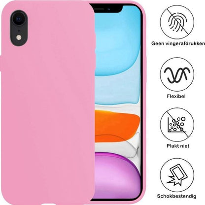 iPhone XR Hoesje Siliconen Backcover Lichtgewicht - Lichtroze