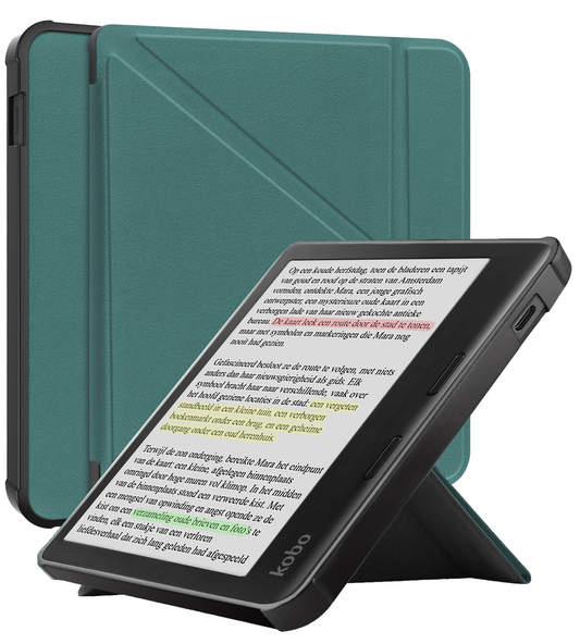 Kobo Libra Colour Trifold Hoesje - Donkergroen