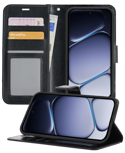 OnePlus Nord CE6 Hoesje Bookcase Cover met Kaarthouder - Zwart