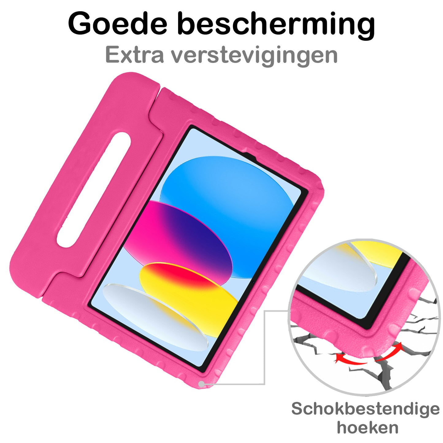 iPad 2022 Hoesje Kids Cover Bumper - Roze