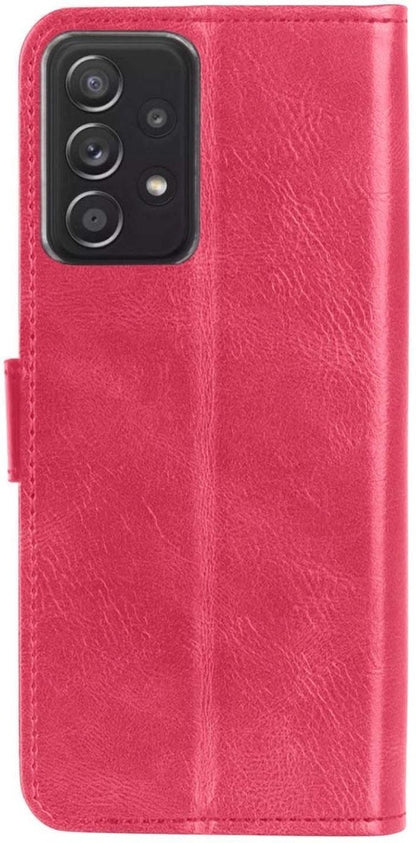 Samsung A72 5G Hoesje Bookcase Cover met Kaarthouder - Donkerroze