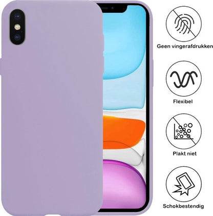 iPhone Xs Hoesje Siliconen Backcover Lichtgewicht - Lila
