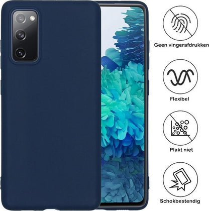 Samsung S20 FE Hoesje Siliconen Backcover Lichtgewicht - Donkerblauw