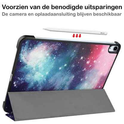 iPad Air 2022 Trifold Bookcase Hoes - Galaxy