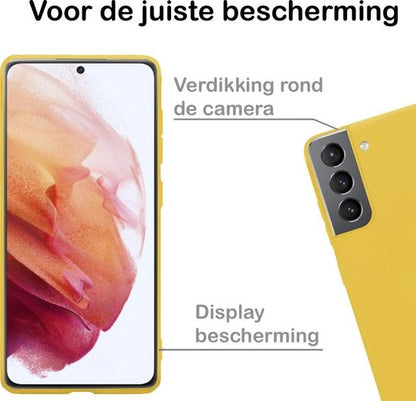 Samsung S21 Plus Hoesje Siliconen Backcover Lichtgewicht - Geel