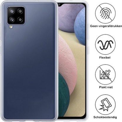 Samsung A12 Hoesje Siliconen Backcover Lichtgewicht - Transparant