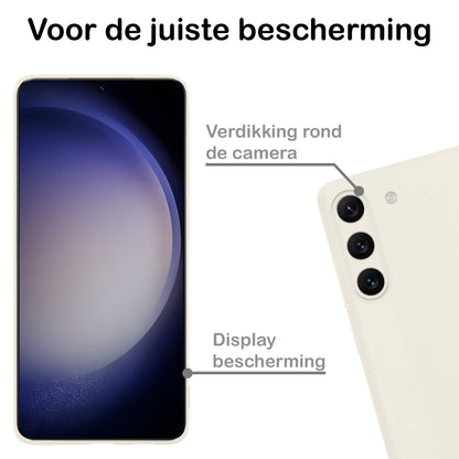 Samsung S23 Hoesje Siliconen Backcover Lichtgewicht - Wit