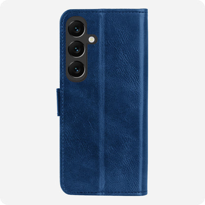 Samsung S25 FE Hoesje Bookcase Cover met Kaarthouder - Donkerblauw