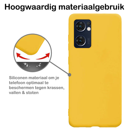 OPPO Find X5 Lite Hoesje Siliconen Backcover Lichtgewicht - Geel