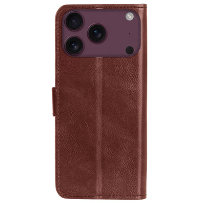iPhone 18 Pro Max Hoesje Bookcase Cover met Kaarthouder - Bruin
