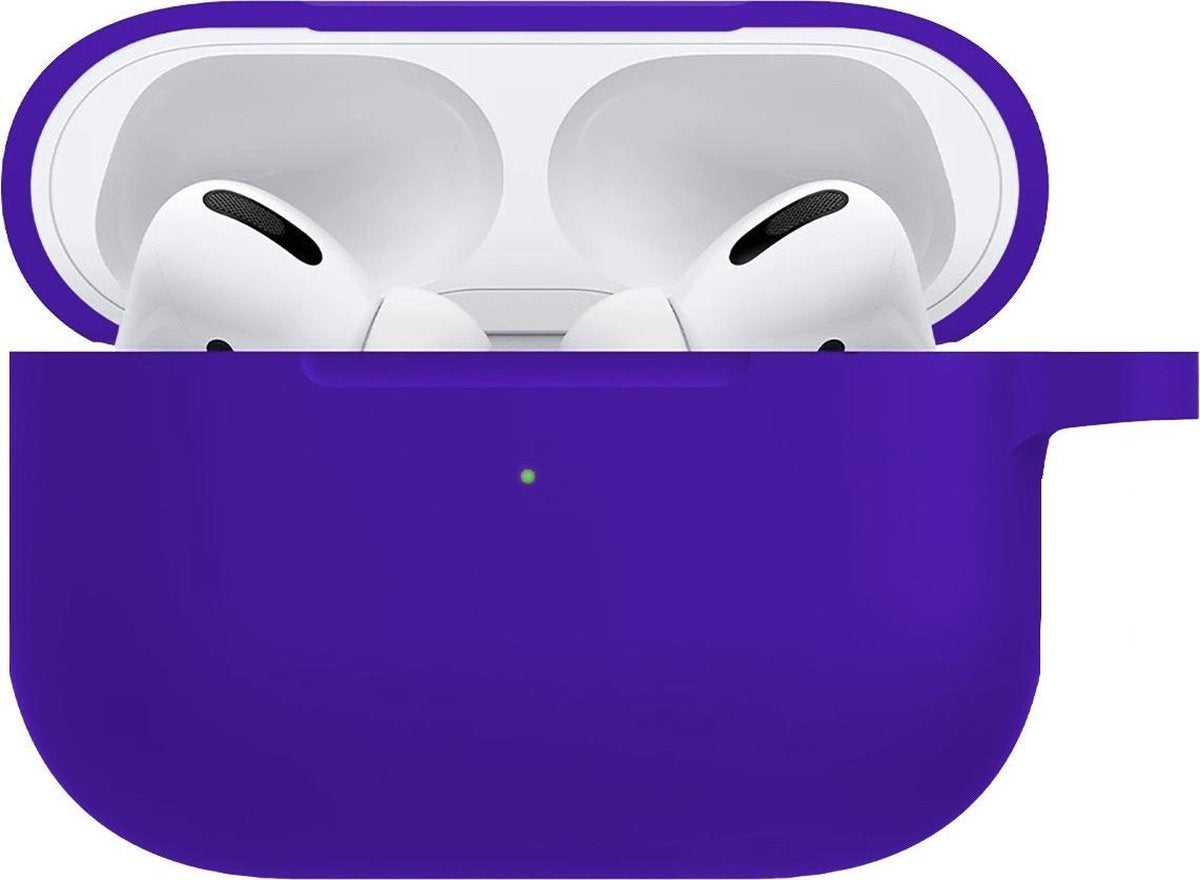 Airpods Pro Hoesje Siliconen met Clip - Donkerblauw