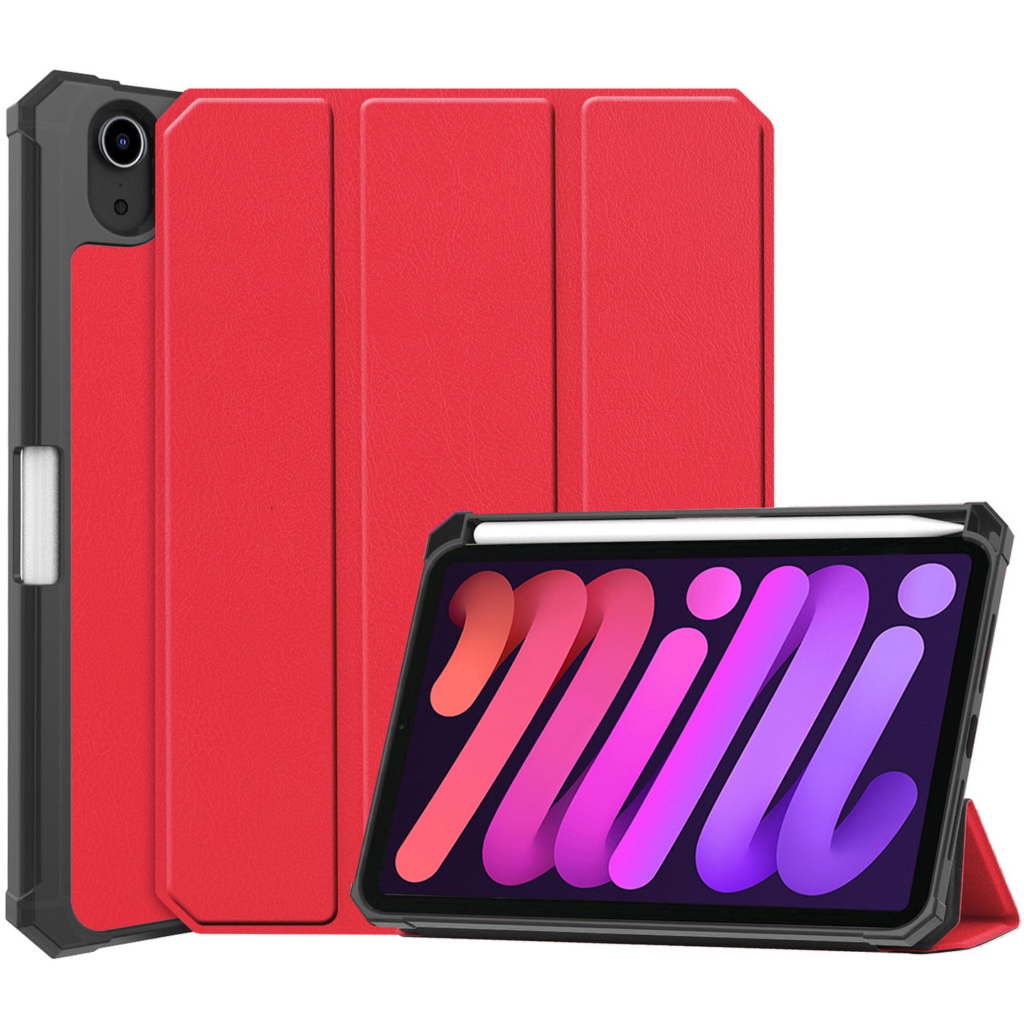 iPad Mini 6 Hoesje Book Case Met Apple Pencil Uitsparing - Rood