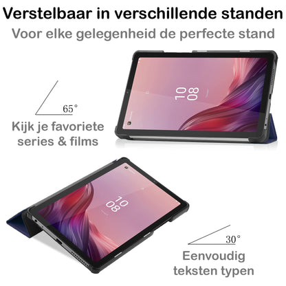 Lenovo Tab M9 Trifold Bookcase Hoes - Donkerblauw