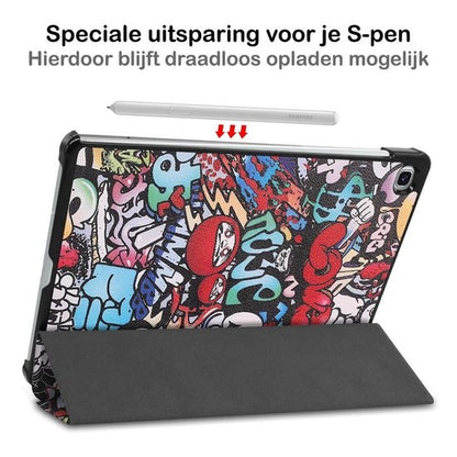 Samsung Galaxy Tab S6 Lite Trifold Bookcase Hoes - Graffity